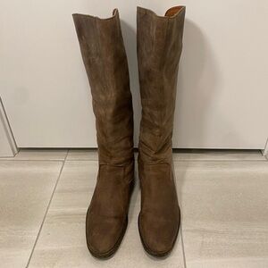 Brown Leather Knee-High Boots